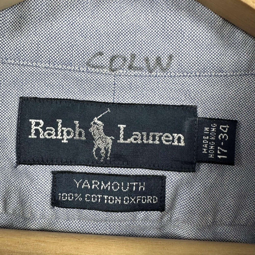Ralph Lauren Yarmouth Shirt Mens XL Blue Cotton Oxford Button‎ Down Long Sleeve - Picture 3 of 16